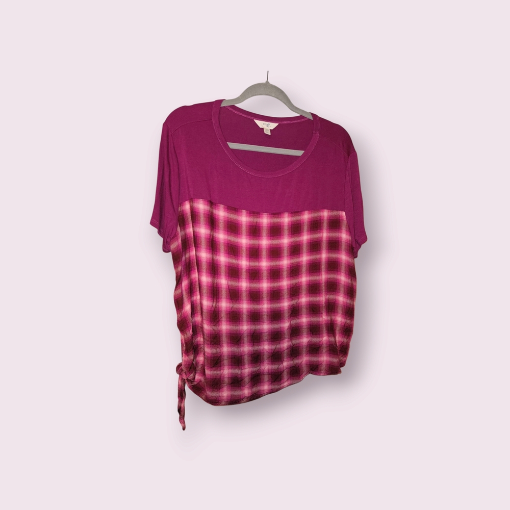 Plaid Pink Women's Top